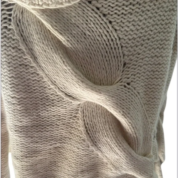 Anthropologie Sleeping On Snow Ivory Angora Knit Heart Pin Cardigan Size M - Picture 7 of 10